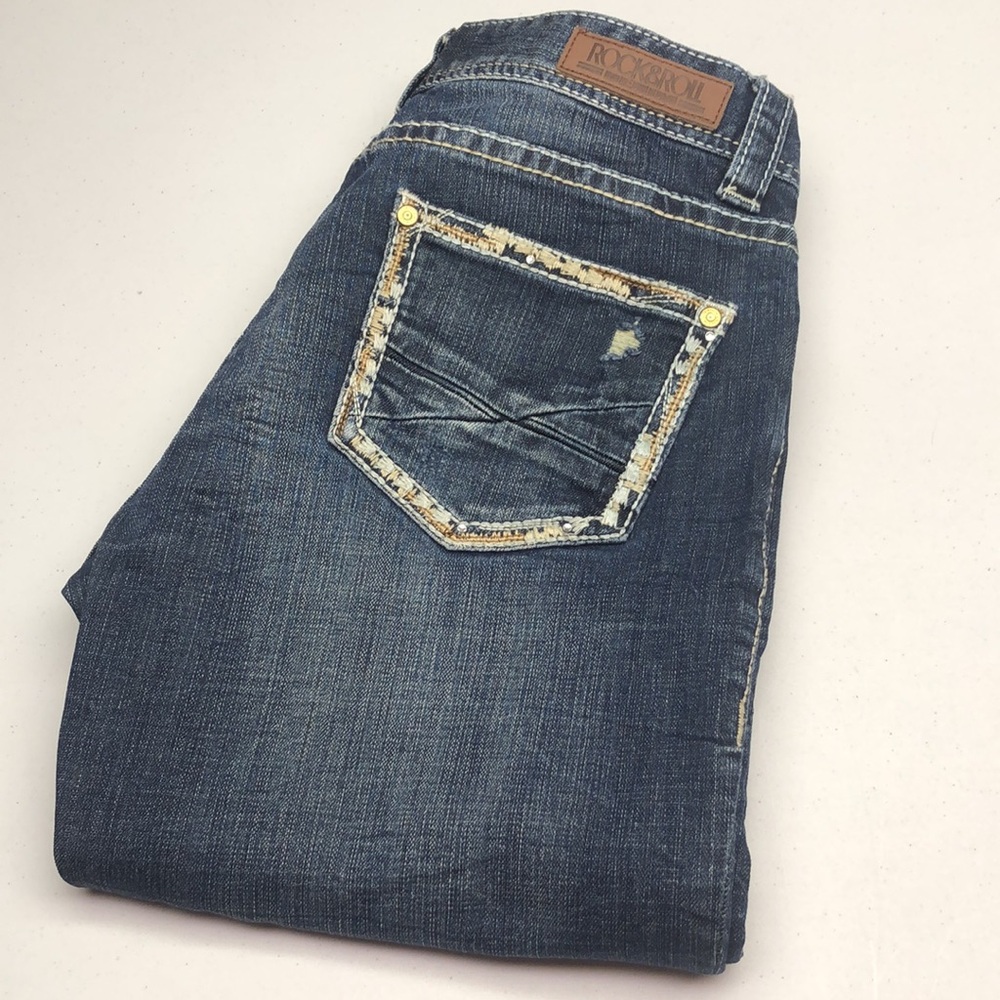 LIKE NEW ROCK & ROLL COWGIRL MID-RISE BOOTCUT JEANS 30x34 ⭐️